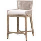 Overlay Counter Stool in Oyster Twist Rope, Pearl Fabric & Gray Wood 6859CS.OYS/LPPRL/NG
